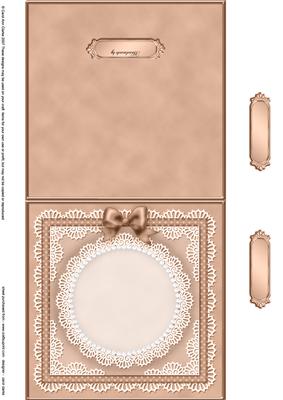 Square Pearls, Lace and Ribbon Plain Card Base Landscape For