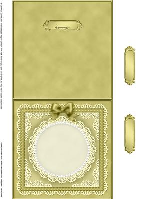 Square Pearls, Lace and Ribbon Plain Card Base Landscape For