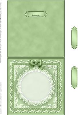 Square Pearls, Lace and Ribbon Plain Card Base Landscape For