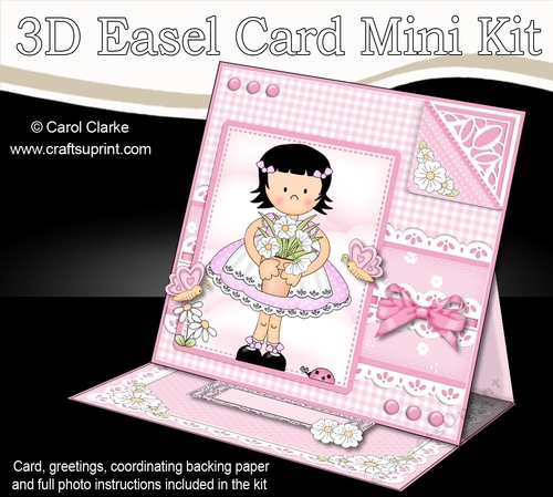 3D Easel Card Mini Kit - Pretty in Pink - Cute Girlz