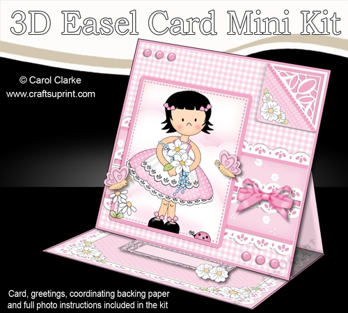 3D Easel Card Mini Kit - Pretty in Pink - Cute Girlz