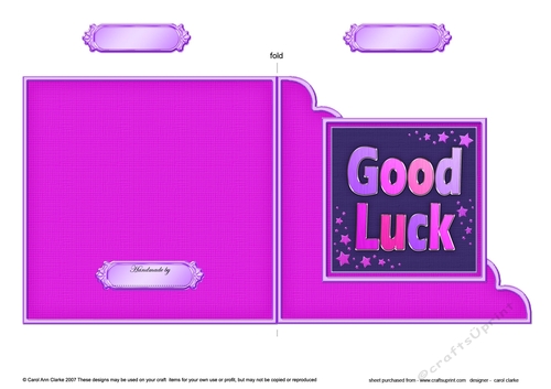 Good Luck  - Cut and Fold Corner Card 