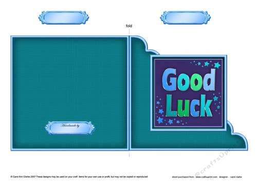 Good Luck  - Cut and Fold Corner Card 