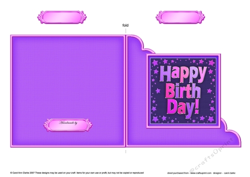 Happy Birthday  - Cut and Fold Corner Card 