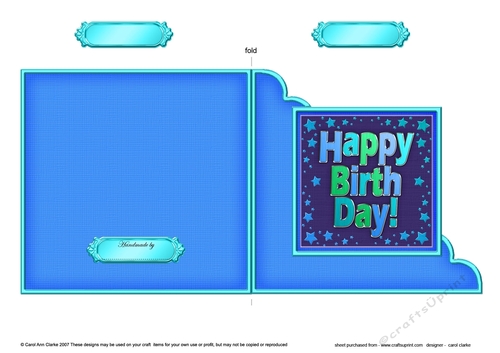 Happy Birthday  - Cut and Fold Corner Card 