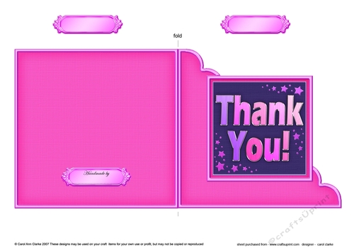 Thank You!  - Cut and Fold Corner Card 