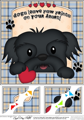 8 x 8 Scalloped Corner Topper - Dogs Leave Paw Prints - Shih Tzu Dog