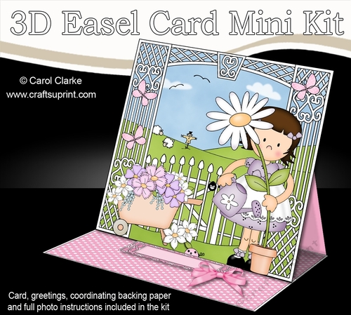 3D Easel Card Mini Kit - Cute Garden Girlz - Suzi