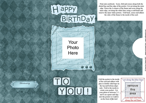 Shabby Diamonds - Add a Photo Birthday with easy fold frame