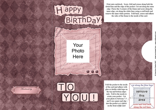 Shabby Diamonds - Add a Photo Birthday with easy fold frame