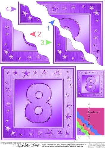 8th Birthday Bright Metallic Age Wavy Corner Side Stacker