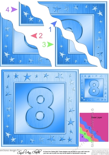 8th Birthday Bright Metallic Age Wavy Corner Side Stacker