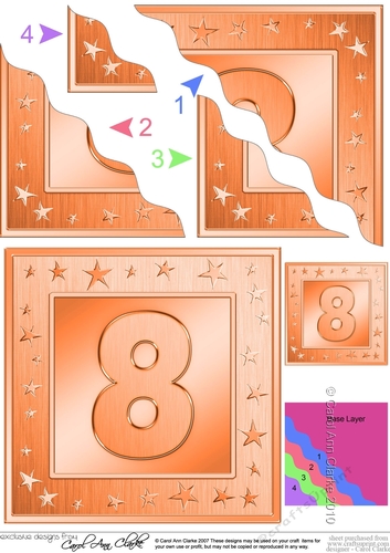 8th Birthday Bright Metallic Age Wavy Corner Side Stacker