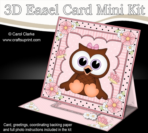 3D Easel Card Mini Kit - Cute Little Hoot Owl