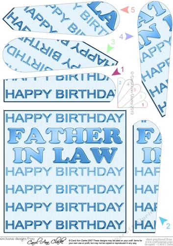 Happy Birthday FATHER IN LAW Fan Pyramage Topper