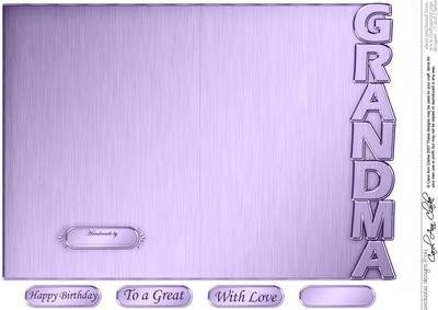 5 x 7 Elegant Metallic Grandma Shaped Card