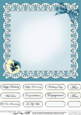 Pansy on Butterfly Lace Matching 8 x 8 Insert Panel and Gree