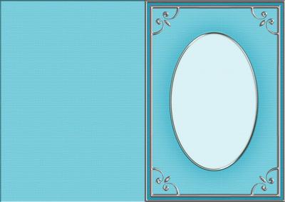 A5 'silver Metallic Frame' Card Front or Insert