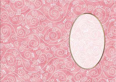 A5 Pretty Rose Swirls Card Front or Insert