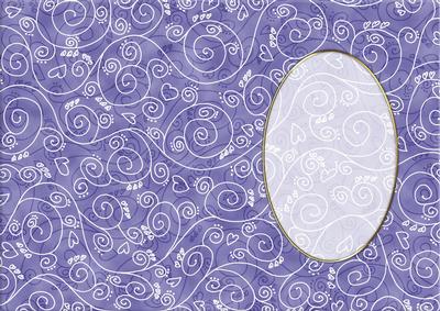 A5 Pretty Rose Swirls Card Front or Insert