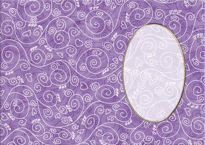 A5 Pretty Rose Swirls Card Front or Insert