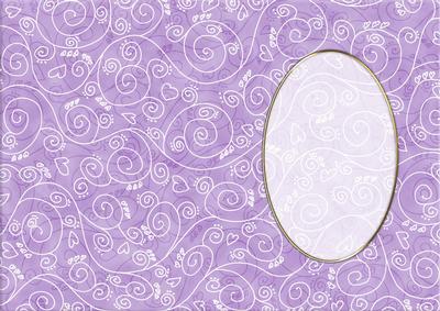 A5 Pretty Rose Swirls Card Front or Insert