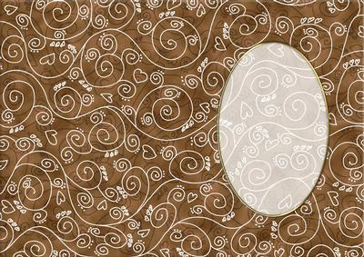 A5 Pretty Rose Swirls Card Front or Insert