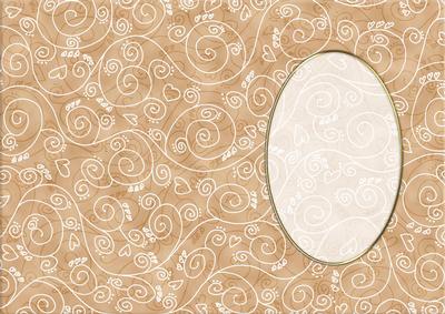 A5 Pretty Rose Swirls Card Front or Insert