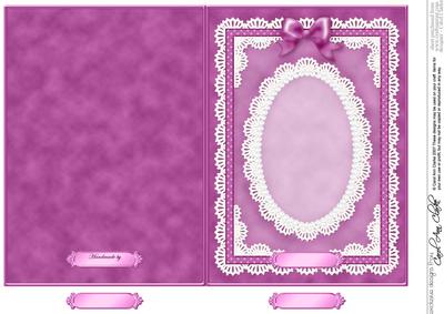 5 x 7 Pearls, Lace and Ribbon Plain Card Base