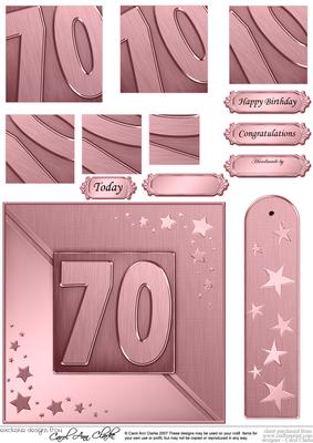 70th Metallic Age Quick Card with Twisted Pyramage
