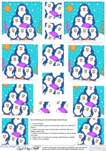 Penguin Tree Felties - Twisted Pyramage Sheet