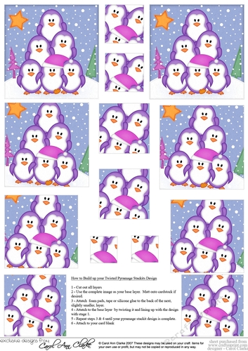Penguin Tree Felties - Twisted Pyramage Sheet