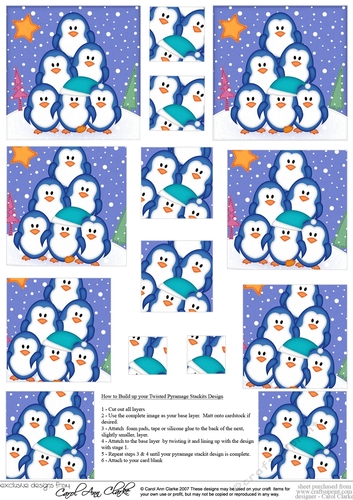Penguin Tree Felties - Twisted Pyramage Sheet