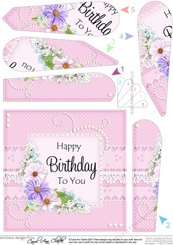 A Touch of Elegance Flowers, Pearls and Lace Fan Pyramage Topper