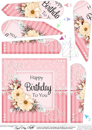 A Touch of Elegance Flowers, Pearls and Lace Fan Pyramage Topper