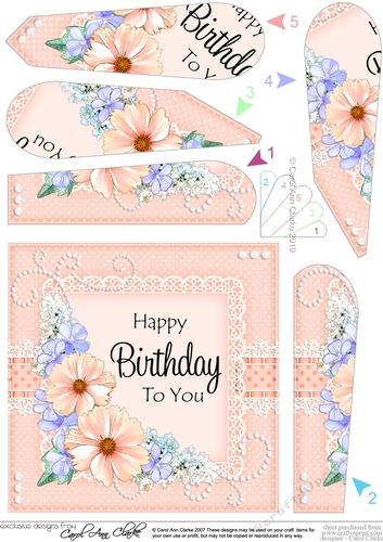 A Touch of Elegance Flowers, Pearls and Lace Fan Pyramage Topper
