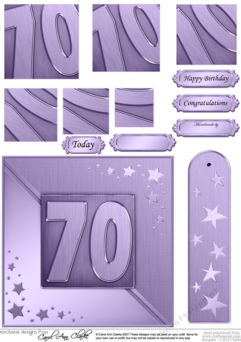 70th Metallic Age Quick Card with Twisted Pyramage