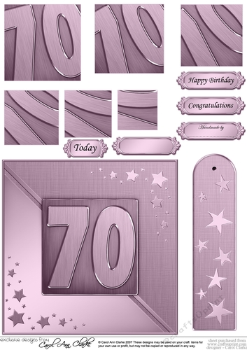 70th Metallic Age Quick Card with Twisted Pyramage