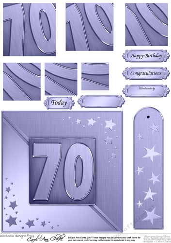 70th Metallic Age Quick Card with Twisted Pyramage