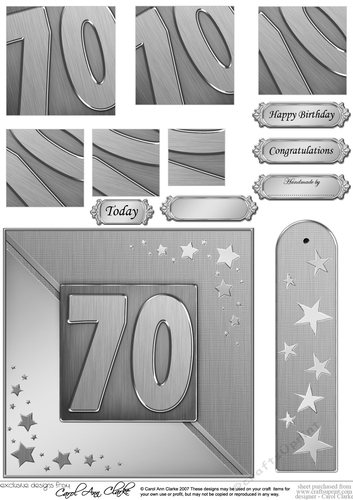 70th Metallic Age Quick Card with Twisted Pyramage