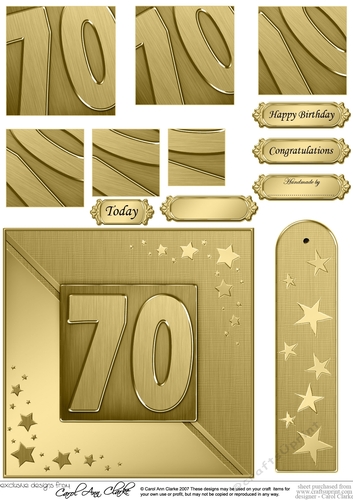 70th Metallic Age Quick Card with Twisted Pyramage
