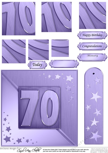 70th Metallic Age Quick Card with Twisted Pyramage