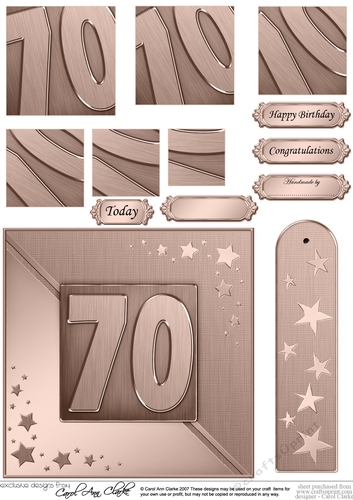 70th Metallic Age Quick Card with Twisted Pyramage