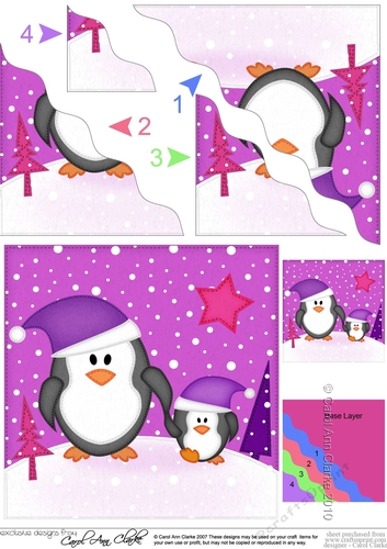 Christmas Penguin Felties  - Wavey Corner Stacker