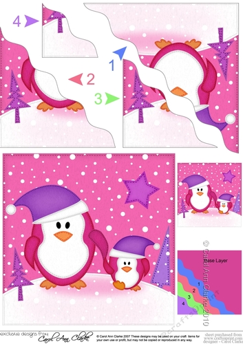 Christmas Penguin Felties  - Wavey Corner Stacker