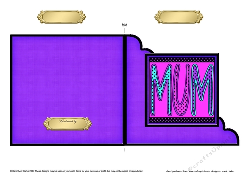 Bright Words MUM - Quick Cut and Fold Corner Card 