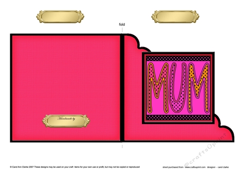 Bright Words MUM - Quick Cut and Fold Corner Card 