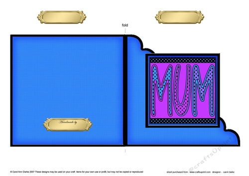Bright Words MUM - Quick Cut and Fold Corner Card 