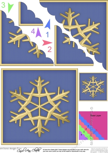 Christmas Snowflake - Scallop Corner side stacker Topper