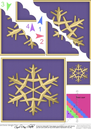 Christmas Snowflake - Scallop Corner side stacker Topper